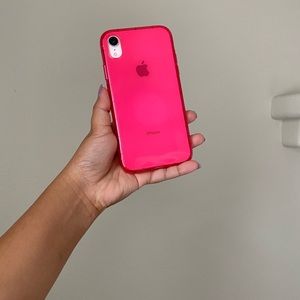 iPhone XR Neon Pink clear case